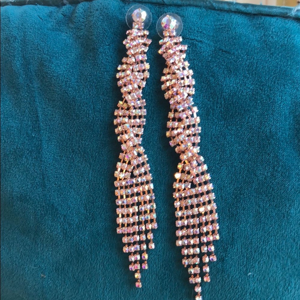 Rose gold long earrings